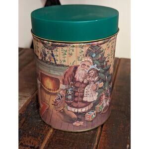 Christmas Tree Shop Can with Cover - Tin